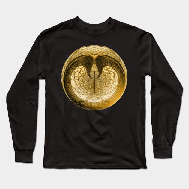 Liquid Gold Millionaire Sacred Geometry 3D Long Sleeve T-Shirt by PlanetMonkey